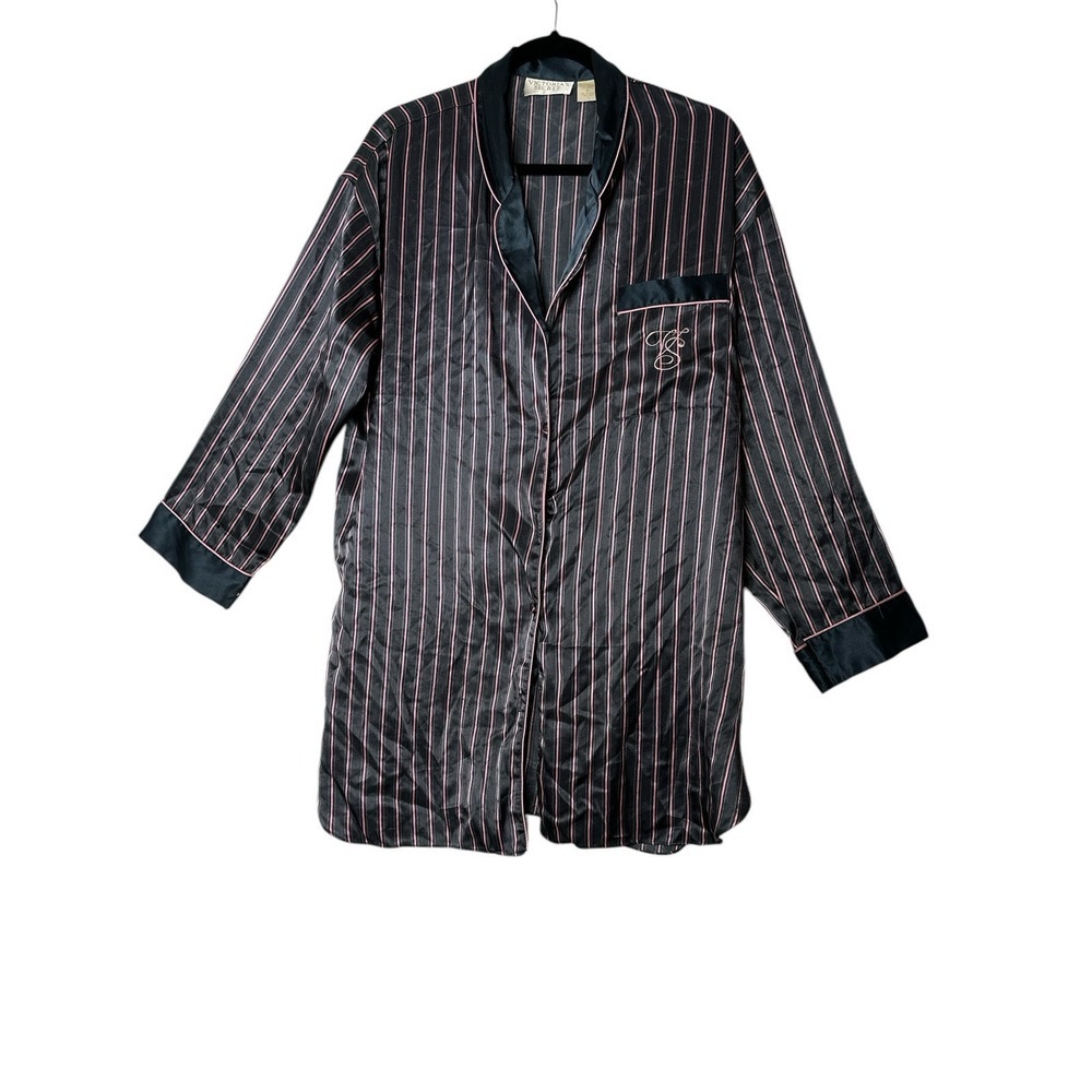 Vintage Victoria's Secret Gold Label Women Pajama Shirt Dress‎ Long Sleeve Y2K